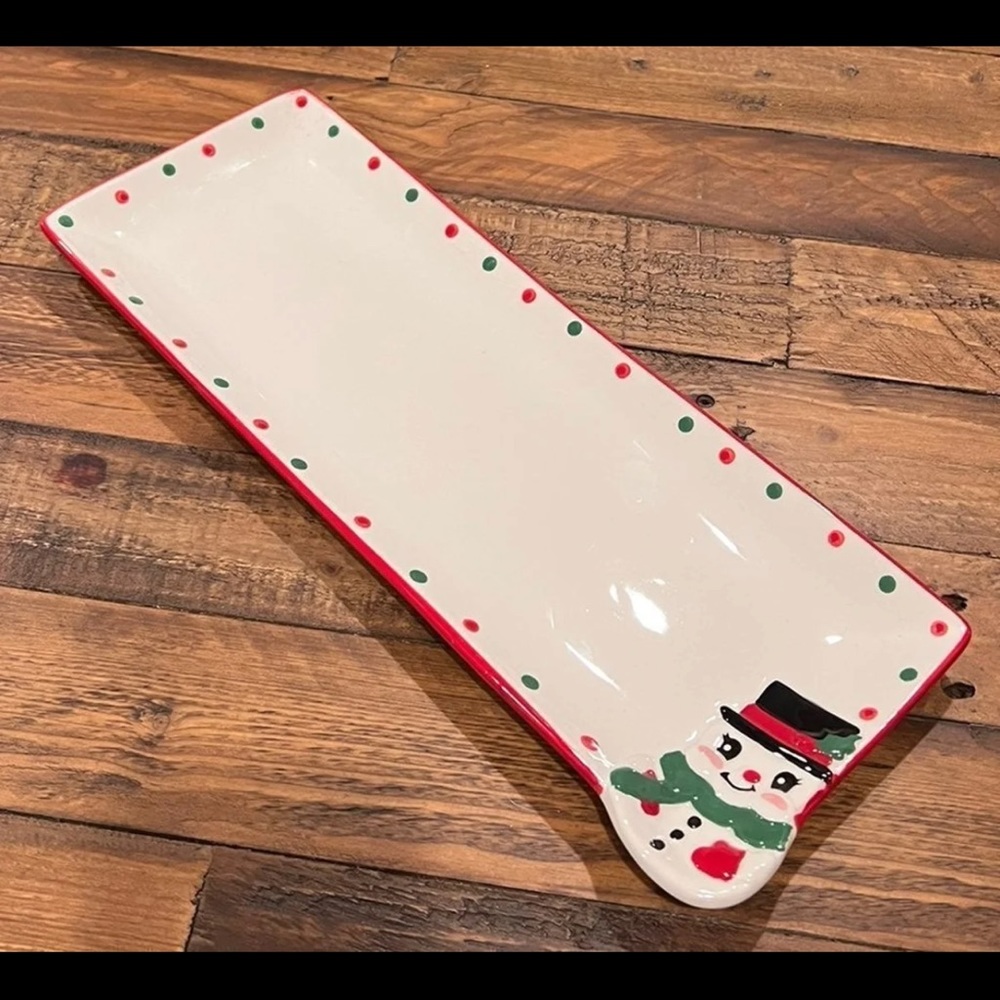 NWT Tag Snowman Serving Tray